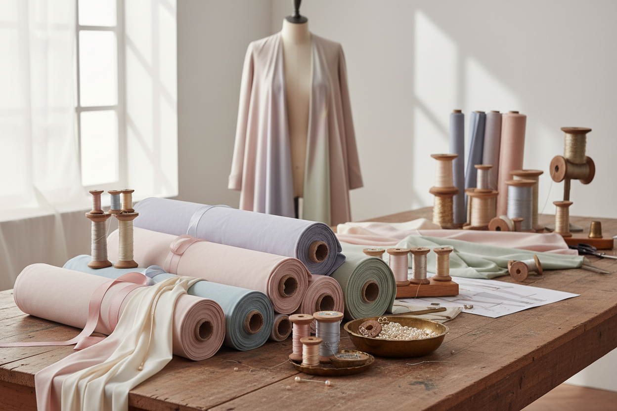 un´immagine di tessuti per vestiti tipo delle bobine